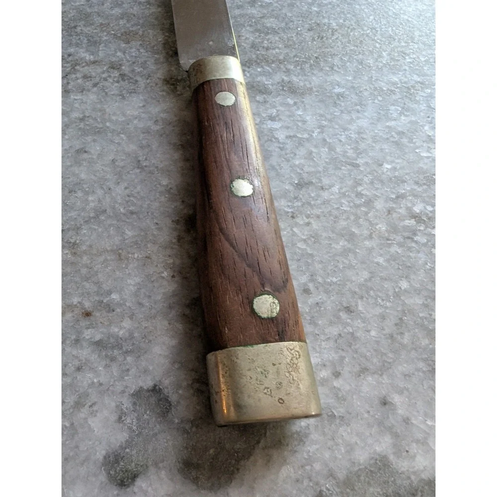 Vintage Hollow Ground PERSONNA Carving Knife W/ Inlaid‎ Wood Handle 12